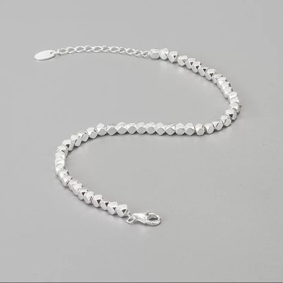 NEW 925 Sterling Silver Unique Cubed Chain Bracelet - Picture 2 of 6